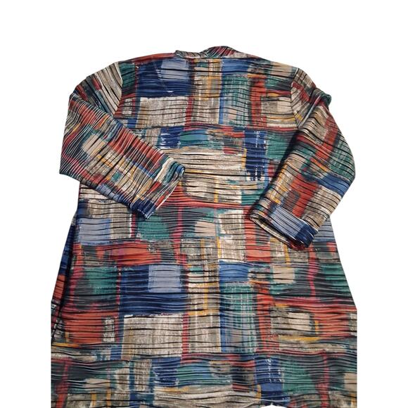 Multiples Patchwork Womens size XL Art tk Wear Artsy OldMoney Colorful Cardigan - Picture 6 of 14